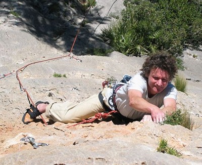 Nick Alcock climbing at Sella, Costa Blanca  © dinkypen