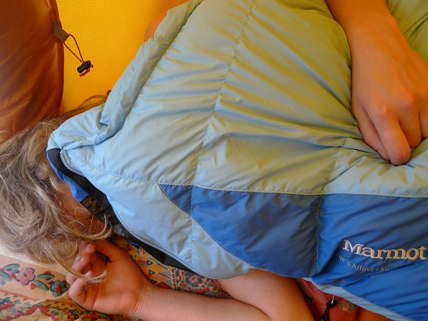 Angel Fire woman-specific Sleeping Bag. Nice and cozy.  © Mick Ryan