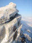 Icy outcrop on the flanks of Fan Fawr, Brecon Beacons