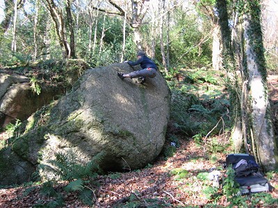 one of the few 'dry' boulders...thank you rain!      © mca