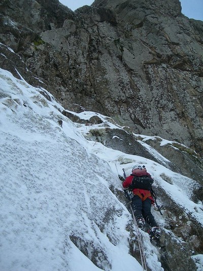 The first winter ascent of Hangover on Dove Crag  © Steve Ashworth