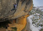 the final 'easy' section of 'Darwin Dixit' (F8b+) - laboratory sector, margalef