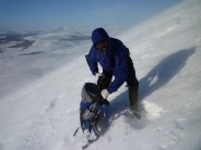 On the slopes of Carn Liath - easy summer Munro but challenging winter conditions