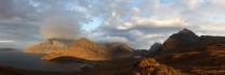 Bla Bheinn and Sgurr na Stri with Cuillin Ridge (in cloud)