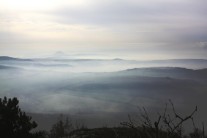 From the summit of Boren in the Ceske Stredohori range in the Czech Republic. A typical morning inversion slowly clearing.