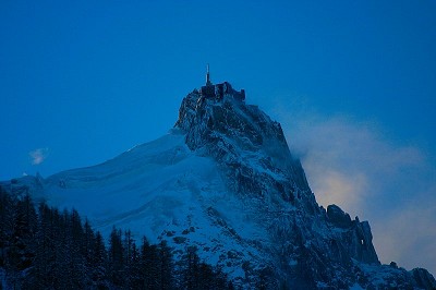 The Aiguille Du Midi From Chamonix with a very long lense  © Andy Turner