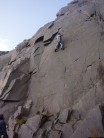 First ascent of Slatebite (Fruitbat level in Australia quarry) by Chris Davies