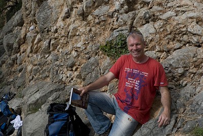 Mark Glaister researching the forthcoming Rockfax guide to Mallorca  © UKClimbing.com
