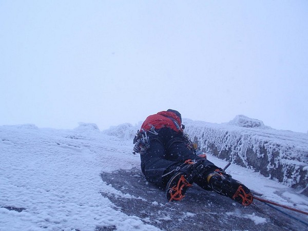 Dave Rudkin on Sioux Wall, Ben Nevis, Photo: Tim Neill  © As Stated.