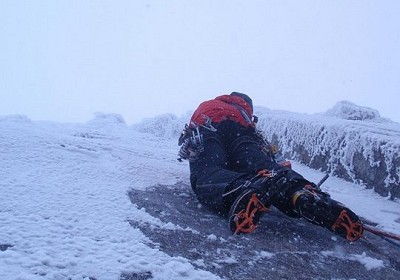 Dave Rudkin on Sioux Wall, Ben Nevis, Photo: Tim Neill  © As Stated.