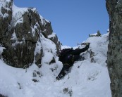 Alternative end route on Hourglass gully