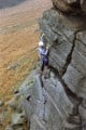 Dave Smith on Balcony Buttress at Stanage