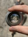 Arty fisheye lens shot of climber on Le Coeur