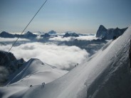 The ridge down off the Aiguille Du Midi to Vallee Blanche.