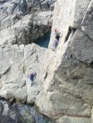 Chris leading an E2 In Guernsey Channel Islands