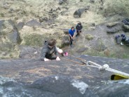 Rock Climbing...route 1 @Cow's Mouth Quarry Lancashire