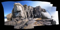 Sennen panorama, complete with water from blowhole