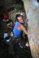 Kaare Iverson on Girl With a Machete, 6c+/7a, White Mountain, Yangshuo, China<br>© Milnes