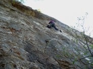 Just missing the on sight of Ruby Slippers hard 7a, more likely 7a+