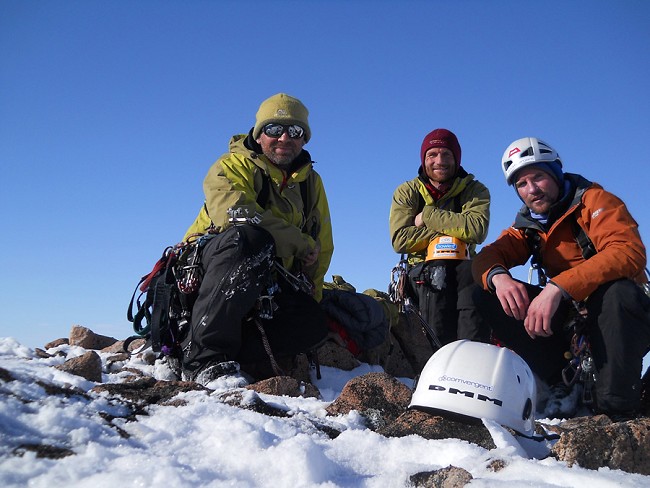 Twid Mark and Stu on the summit  © Baffin Big Wall Team