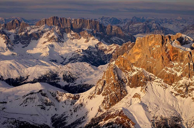Marmolada, 3343 m, Cimon Della Pala, 3184 m (ITALY) N 46 11 31 E 11 45 32 (taken at 3365m)  © The Alps - A Bird's Eye View /Matevž Lenar/PanAlp