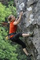 Claire Durant Redpointing 'Valley of the blind' 7c, Cheddar.