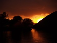 Sunset at the slate museum area in Llanberis