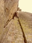 The twin cracks pitch on the NNE ridge of the Aiguille L'M