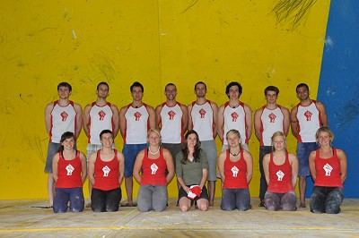 Competition winner Rachel Gibson with the British Bouldering Team  © British Bouldering Team Collection