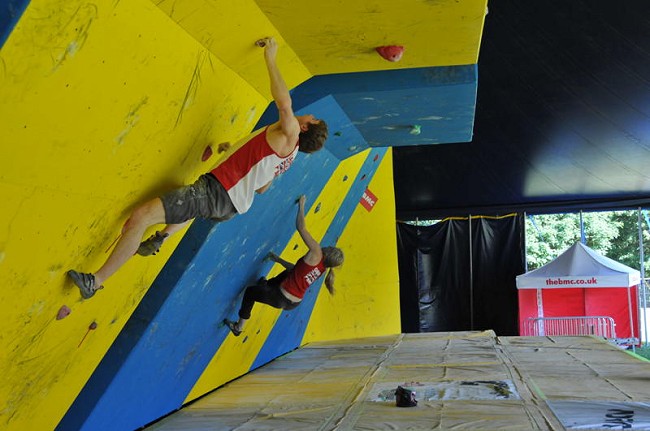 Ned Feehally and Mina-Leslie Wujastyk preparing for the World Cup this weekend  © British Bouldering Team Collection