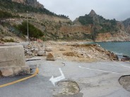 The old car park at Cala de Moraig 2010 after winter storms.  You now have to park at the col and walk down.