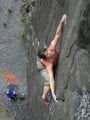A reachy move for the short! Psychotherapy (E2 5c) at Vivian Quarry