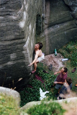 Johnny Dawes climbing on 'The Stag Do'  © Al Williams