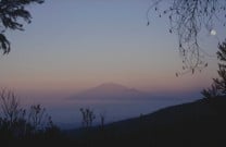 Mount Meru at sunset from the Machame route on Kilimanjaro