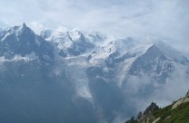 Looking across to the Aiguille du Midi and Mont Blanc (from the path between the Plan-praz lift and the Brevent)