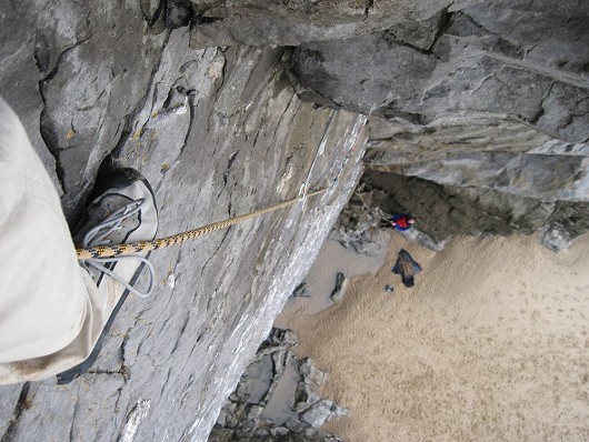 A shot of my belayer from halfway up Scavenger (VS 4b/4c)  © tdudley