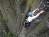 Tesni aged 11 on Slate First ascent