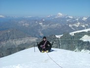 Meditating whilst on top of Castor, Swiss Alps 2006