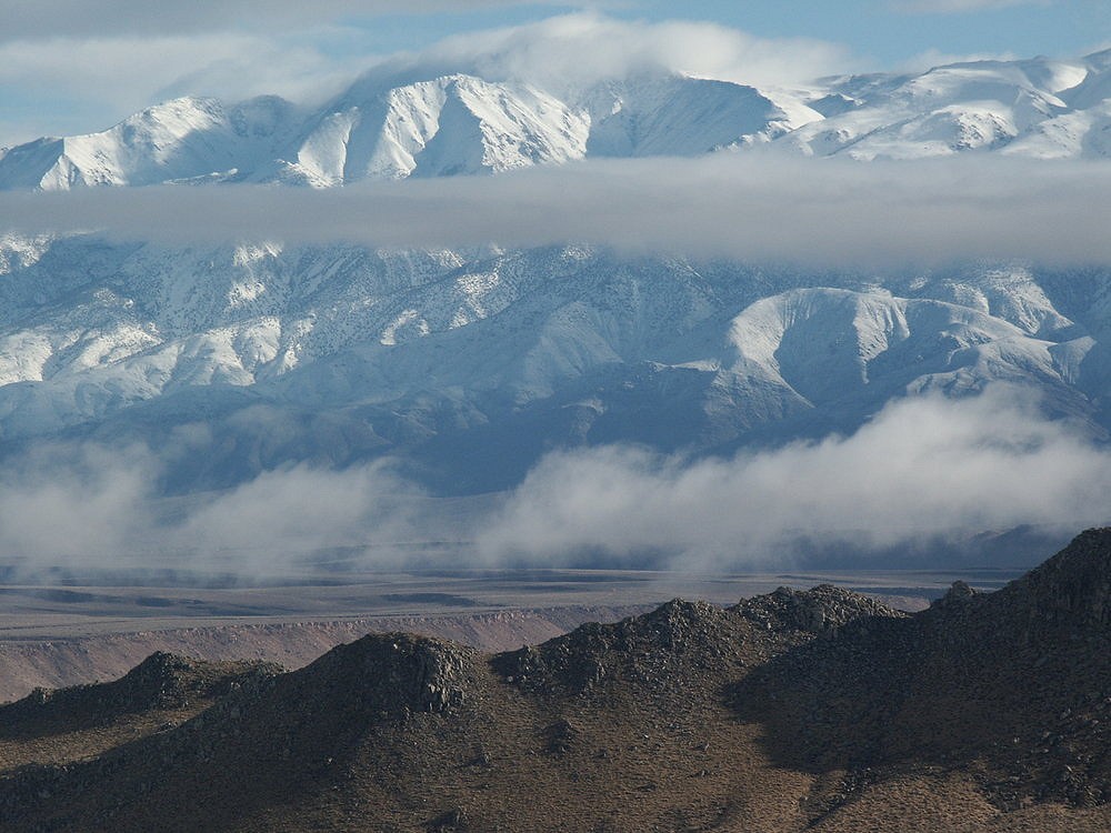 A storm clearing the Owens Valley. From the Buttermilk looking across the Tungsten Hills, the Volcanic Tableland to the White M  © Mick Ryan