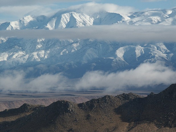 A storm clearing the Owens Valley. Taken from the Buttermilk looking across the Tungsten Hills, the Volcanic Tableland to the White Mountains. &copy Mick Ryan'  © Mick Ryan