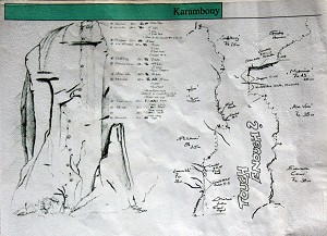 The hand drawn topo from the first ascensionists of Tough Enough. The team had aided the hardest sections.  © Jack Geldard / UKC