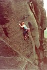 Mike Chapman on an early ascent of Desecration E3 6a