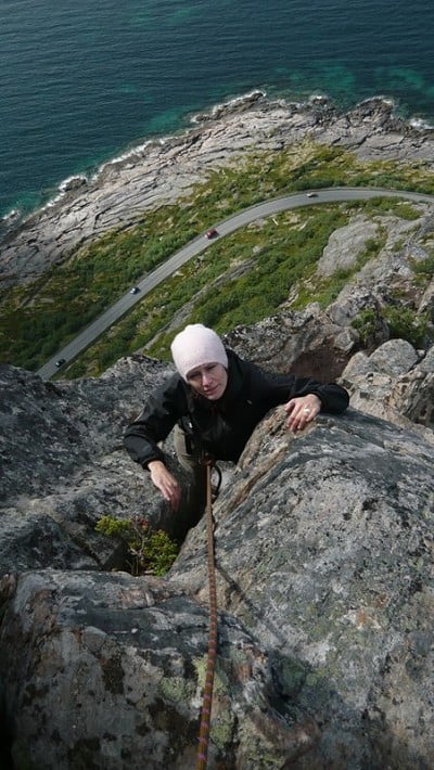 Rock and Roll ridge, Lofoten, grade 3+ climb/scramble.  © jim hughes