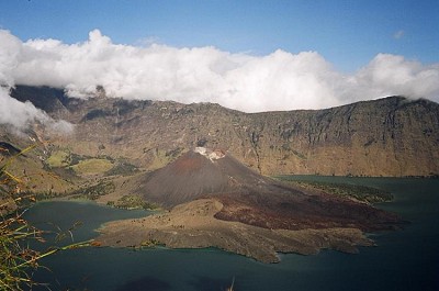 Volcano within lake within volcano. Rinjani, Lombok, Indonesia  © Jonathan Grosvenor