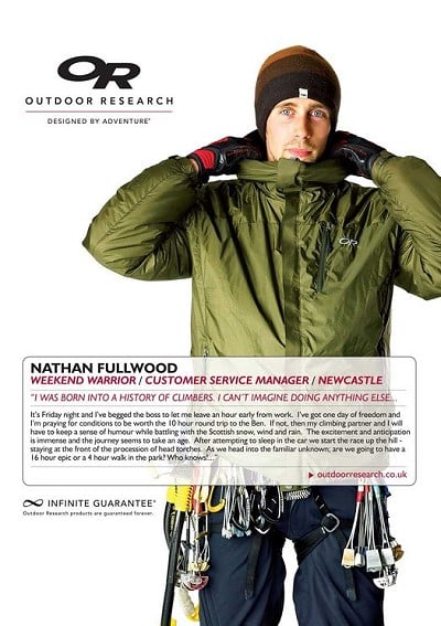 Premier Post: Nathan Fullwood and Outdoor Research  © Outdoor Research