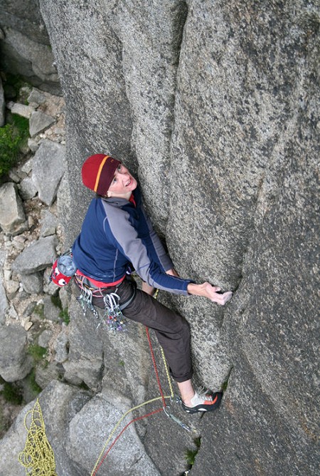Ryan McHenry on Edge On E3, 6b, Lower Cove  © Craig Hiller - from the new Mournes Guidebook