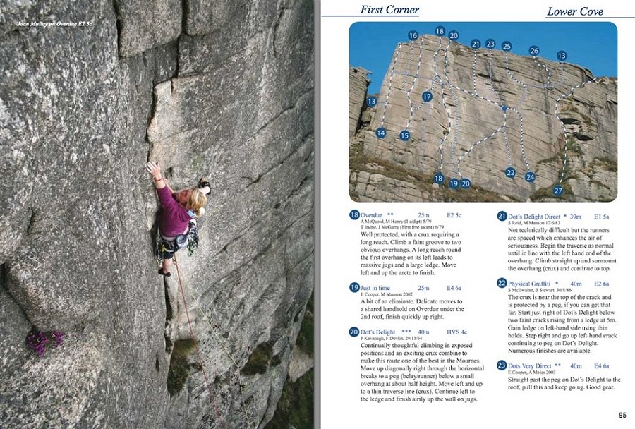 Sample Guidebook pages  © Rock Climbs in the Mourne Mountains