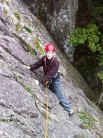 Me following Brown Slabs on my first ever rock climb on a day session!