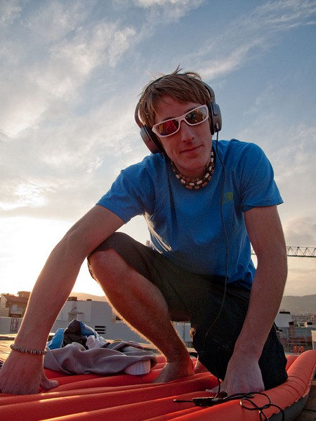 James relaxing on a Barcelona Rooftop  © James Pearson Collection