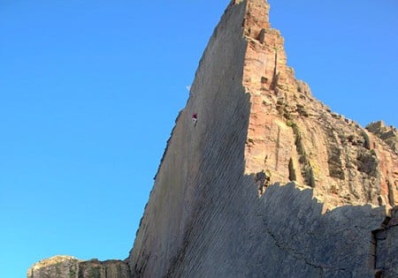 Dave Birkett high on 'Once Upon a Time in the Southwest' (E9) at Dyer's Lookout on the Culm Coast  © Alex Eve